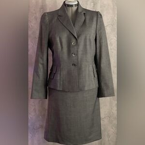 Tahari 2pc Professional Career Black White Houndstooth Skirt Jacket Sz 16